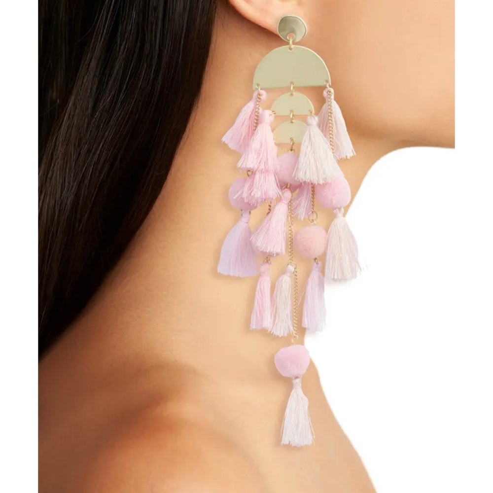 Pink Pom Pom earrings